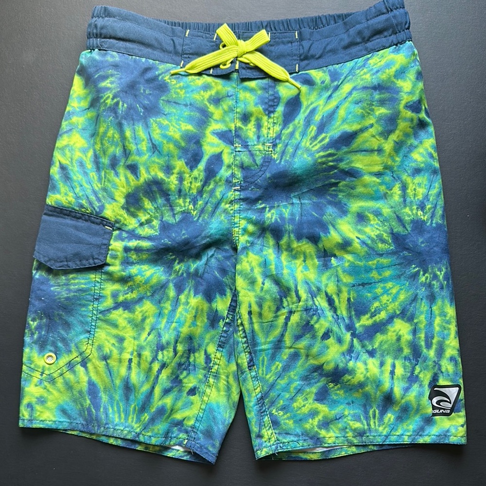 Laguna Blue and Green Tie-Dye Swim Shorts